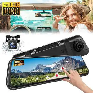 10 inch 1080P Car Dual Dash Cam Rear View Mirror Camera Video Recorder G-sensor 10 inch 1080P Car Dual Dash Cam Rear View Mirror Camera Video Recorder G-sensor