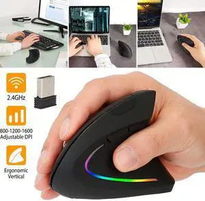Ergonomic Mouse Optical Vertical Mice 6 Keys USB Wireless 2.4GHz 1200DPI For PC Ergonomic Mouse Optical Vertical Mice 6 Keys USB Wireless 2.4GHz 1200DPI For PC
