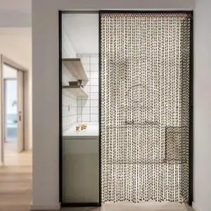 74.8 Inch Boho Natural Wood and Bamboo Beaded Curtain for Doorway Room Divider 74.8 Inch Boho Natural Wood and Bamboo Beaded Curtain for Doorway Room Divider