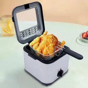 Electric Deep Fryer With Basket Small Fryer Stainless Steel Fish Fryer 1KW 2.5L Electric Deep Fryer With Basket Small Fryer Stainless Steel Fish Fryer 1KW 2.5L