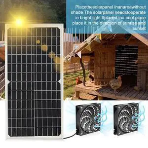 Solar Exhaust Fan Kit W/16W Solar Panel 2Brushless DC Fan Solar Powered Vent Fan Solar Exhaust Fan Kit W/16W Solar Panel 2Brushless DC Fan Solar Powered Vent Fan