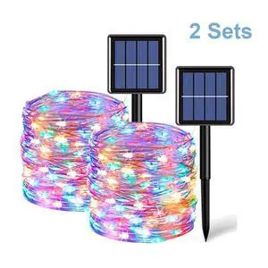 Set of 2 Solar Fairy String Lights 20M 200 LED Copper Wire Outdoor Garden Decor Set of 2 Solar Fairy String Lights 20M 200 LED Copper Wire Outdoor Garden Decor