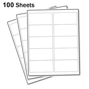 1000 Address Shipping Labels Laser Ink Jet 100 Sheets 2"x4" 10-UP 10 Per Sheet 1000 Address Shipping Labels Laser Ink Jet 100 Sheets 2"x4" 10-UP 10 Per Sheet