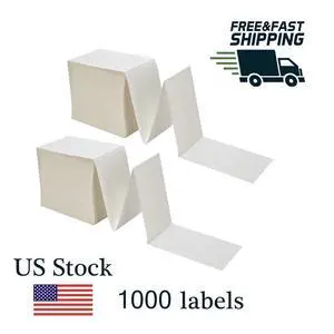 1000 4"x6" Fanfold Direct Thermal Address Shipping Labels for Zebra and Rollo 1000 4"x6" Fanfold Direct Thermal Address Shipping Labels for Zebra and Rollo