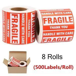 4000 Fragile Stickers 2x3 HANDLE WITH CARE THANK YOU Red Warning Labels 8 Rolls 4000 Fragile Stickers 2x3 HANDLE WITH CARE THANK YOU Red Warning Labels 8 Rolls