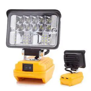 Cordless LED Work Light for Dewalt 20V Battery with Dual USB Ports Flood Light Cordless LED Work Light for Dewalt 20V Battery with Dual USB Ports Flood Light