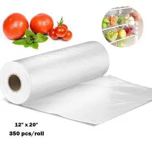 350/Roll 12" x 20" Plastic Produce Clear Bag on a Roll - Fruit Vegetable Storage 350/Roll 12" x 20" Plastic Produce Clear Bag on a Roll - Fruit Vegetable Storage