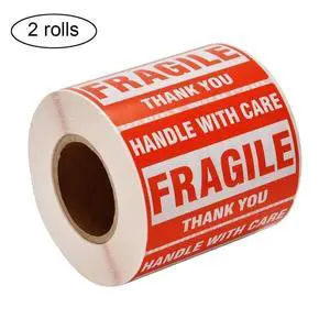 2 Rolls 2x3 500/Roll Fragile Shipping Labels Handle with Care Thank You Stickers 2 Rolls 2x3 500/Roll Fragile Shipping Labels Handle with Care Thank You Stickers