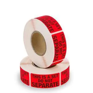 2 Rolls THIS IS A SET DO NOT SEPARATE Packaging Labels 1x2 Red Warning Stickers 2 Rolls THIS IS A SET DO NOT SEPARATE Packaging Labels 1x2 Red Warning Stickers