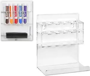 Whiteboard Dry Erase Marker and Eraser Organizer Acrylic Wall Mounted 5 Slot Whiteboard Dry Erase Marker and Eraser Organizer Acrylic Wall Mounted 5 Slot