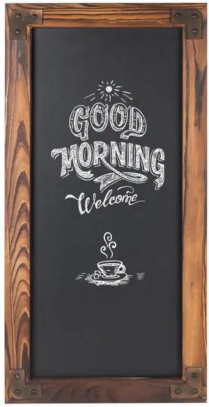 12 X 25-Inch Wall-Mounted Erasable Chalkboard with Dark Brown Wood Frame 12 X 25-Inch Wall-Mounted Erasable Chalkboard with Dark Brown Wood Frame