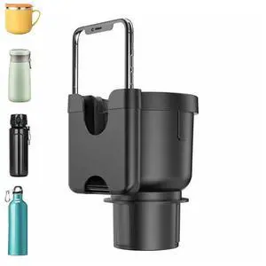 2-in-1 Car Cup Holder Expander Adapter with Phone Holder Organizer For Drinks US 2-in-1 Car Cup Holder Expander Adapter with Phone Holder Organizer For Drinks US