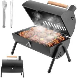 Portable Charcoal Grill with Griddle Plate, 2-in-1 Outdoor Barbecue Cooking Tool Portable Charcoal Grill with Griddle Plate, 2-in-1 Outdoor Barbecue Cooking Tool