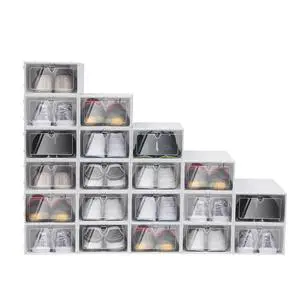20pcs Stackable Shoe Storage Box Durable Plastic Sneaker Display Case Organizer 20pcs Stackable Shoe Storage Box Durable Plastic Sneaker Display Case Organizer