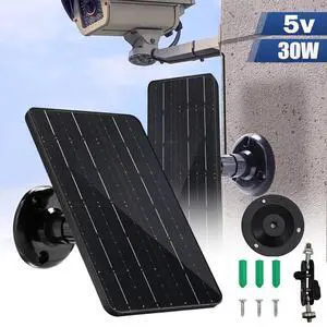 30W 5V Solar Panel USB-C Port 360°Adjustable Mounting for Security Camera 30W 5V Solar Panel USB-C Port 360°Adjustable Mounting for Security Camera
