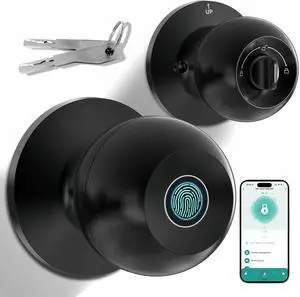 Smart Door Knob Fingerprint Smart Lock APP Bluetooth Biometric Keyless Key Entry Smart Door Knob Fingerprint Smart Lock APP Bluetooth Biometric Keyless Key Entry