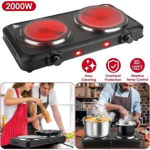 Infrared Double Burner Electric Cooktop - 1800W Portable Stove for Dorm Infrared Double Burner Electric Cooktop - 1800W Portable Stove for Dorm