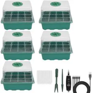 5 Pack Seed Starter Trays with Grow Light Seed Starter Kit Seed Growing Starting 5 Pack Seed Starter Trays with Grow Light Seed Starter Kit Seed Growing Starting