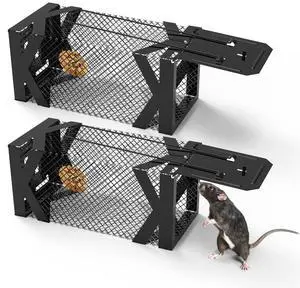 2Pcs Humane Rat Trap Chipmunk Rodent Mouse Squirrel Trap Small Live Animal 2Pcs Humane Rat Trap Chipmunk Rodent Mouse Squirrel Trap Small Live Animal