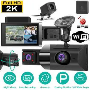 3-Channel GPS Dash Cam | 2K WiFi Car Camera with Front 140° Wide Angle 3-Channel GPS Dash Cam | 2K WiFi Car Camera with Front 140° Wide Angle
