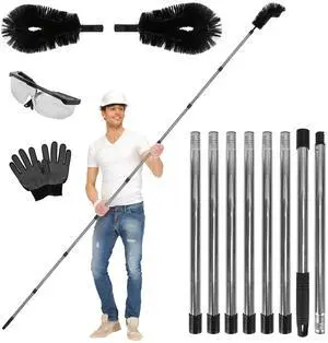 Telescoping Gutter Cleaning Tool w/ 2 Angled Brushes &Goggles Convenient Gutter Telescoping Gutter Cleaning Tool w/ 2 Angled Brushes &Goggles Convenient Gutter