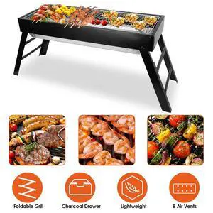 Foldable BBQ Grill Tool Outdoor Portable Charcoal Barbecue Grill Tabletop Iron Foldable BBQ Grill Tool Outdoor Portable Charcoal Barbecue Grill Tabletop Iron