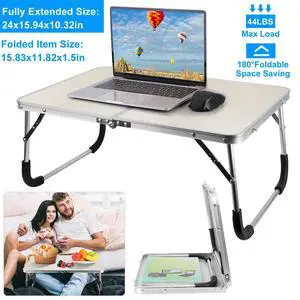 Aluminum Portable Folding Table Fold-in-Half Sofa Bed Desk Picnic Camping Table Aluminum Portable Folding Table Fold-in-Half Sofa Bed Desk Picnic Camping Table
