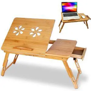 Adjustable Bamboo Laptop Folding Lap Desk Notebook Bed Tray Table Portable Stand Adjustable Bamboo Laptop Folding Lap Desk Notebook Bed Tray Table Portable Stand