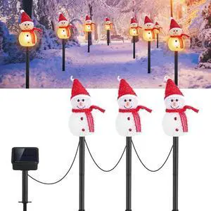 3PCS Solar Powered LED Snowman Light Decor Outdoor Garden Stake Lamp Christmas 3PCS Solar Powered LED Snowman Light Decor Outdoor Garden Stake Lamp Christmas