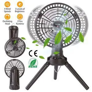 10400mah Camping Fan with LED Light Rechargeable Tripod Tent Hanging Fan 3 Modes 10400mah Camping Fan with LED Light Rechargeable Tripod Tent Hanging Fan 3 Modes