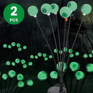2 Packs Green Solar Eyeball Lights Outdoor Garden Halloween Decor Scary Lights 2 Packs Green Solar Eyeball Lights Outdoor Garden Halloween Decor Scary Lights