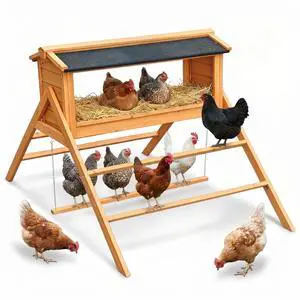 Chicken Nesting Box with Perch and Waterproof Asphalt Roof for Ducks Brooders Chicken Nesting Box with Perch and Waterproof Asphalt Roof for Ducks Brooders