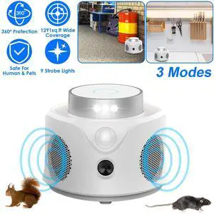 360° Ultrasonic Mice Repellent Indoor for House Squirrel 360° Ultrasonic Mice Repellent Indoor for House Squirrel