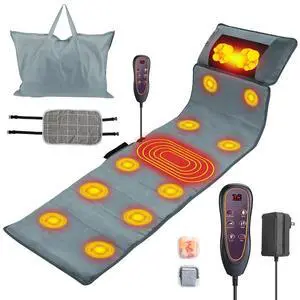 Full Body Electric Massage Mat w/ Heat &10 Vibration Motors Bottom Neck Massage Full Body Electric Massage Mat w/ Heat &10 Vibration Motors Bottom Neck Massage