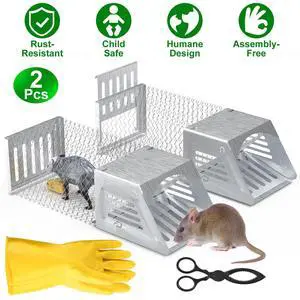 2Pcs Humane Mouse Trap Cage No Assembly Need Automatic Continuous Rat Trap 2Pcs Humane Mouse Trap Cage No Assembly Need Automatic Continuous Rat Trap