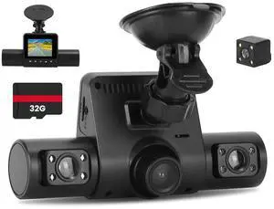 360° View FHD 4 Channel Dash Cam 1080P Front 480P Rear Left Right Inside Dash 360° View FHD 4 Channel Dash Cam 1080P Front 480P Rear Left Right Inside Dash