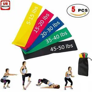 Resistance Bands Loop Set of 5 Exercise Workout CrossFit Fitness Yoga Booty Band Resistance Bands Loop Set of 5 Exercise Workout CrossFit Fitness Yoga Booty Band