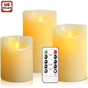 LED Flameless Candles Wax Pillar Battery Operated Candle Remote Control Timer LED Flameless Candles Wax Pillar Battery Operated Candle Remote Control Timer