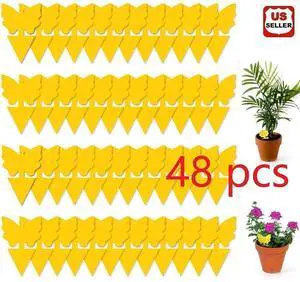 Sticky Fruit Fly Traps, Fungus Gnat Killer Trap use for Indoor Outdoor, 48 pcs Sticky Fruit Fly Traps, Fungus Gnat Killer Trap use for Indoor Outdoor, 48 pcs
