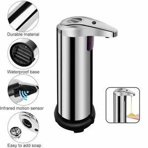 250ml Stainless Auto Handsfree Sensor Touchless Soap Dispenser Kitchen Bathroom 250ml Stainless Auto Handsfree Sensor Touchless Soap Dispenser Kitchen Bathroom