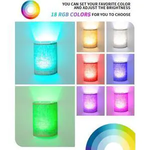 Dexnump Battery Operated Wall Sconce Set of 2, 18 RGB Colors Dimmable Wireles Dexnump Battery Operated Wall Sconce Set of 2, 18 RGB Colors Dimmable Wireles