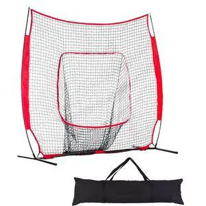 7ft Baseball Softball Backstop Practice Net for Hitting Pitching Batting W/Bag 7ft Baseball Softball Backstop Practice Net for Hitting Pitching Batting W/Bag