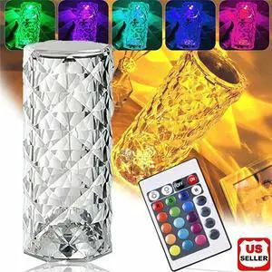 LED Crystal Table Lamp Diamond Rose Night Light Touch Atmosphere Bedside Bar USA LED Crystal Table Lamp Diamond Rose Night Light Touch Atmosphere Bedside Bar USA