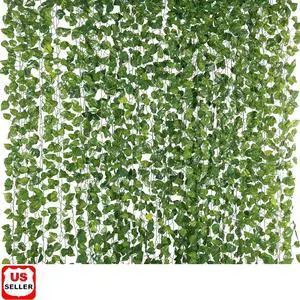 12 PCS Artificial Ivy Leaf Plants Fake Hanging Garland Plants Vine Home DecorOpe 12 PCS Artificial Ivy Leaf Plants Fake Hanging Garland Plants Vine Home DecorOpe