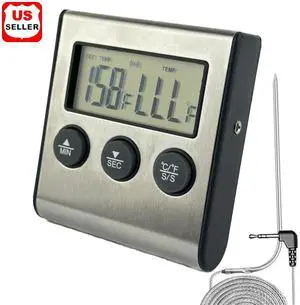 Remote Kitchen Digital Cooking Thermometer Probe Meat Food Temperature w/Timer Remote Kitchen Digital Cooking Thermometer Probe Meat Food Temperature w/Timer
