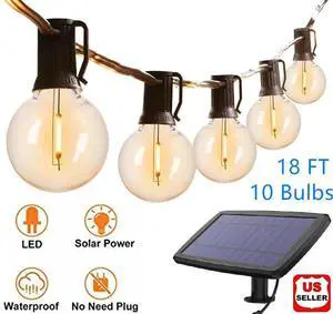 G40 Solar Powered 18ft Outdoor Patio Globe String Lights Bistro Yard Decoration G40 Solar Powered 18ft Outdoor Patio Globe String Lights Bistro Yard Decoration