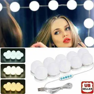 Make Up Mirror Lights 10 LED Kit Bulbs Vanity Light Dimmable Lamp Hollywood Make Up Mirror Lights 10 LED Kit Bulbs Vanity Light Dimmable Lamp Hollywood