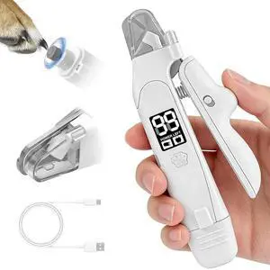3in1 Dog Nail Clipper Grinder with LED Light Electric Quiet Pet Claw File USB 3in1 Dog Nail Clipper Grinder with LED Light Electric Quiet Pet Claw File USB