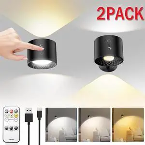 2PCS LED Wall Sconce Up Down Night Light Dimmable Touch Indoor Lamp Rechargeable 2PCS LED Wall Sconce Up Down Night Light Dimmable Touch Indoor Lamp Rechargeable