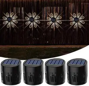 4PCS Solar Fence Wall Lights Outdoor Waterproof LED Step Deck Garden Warm White 4PCS Solar Fence Wall Lights Outdoor Waterproof LED Step Deck Garden Warm White